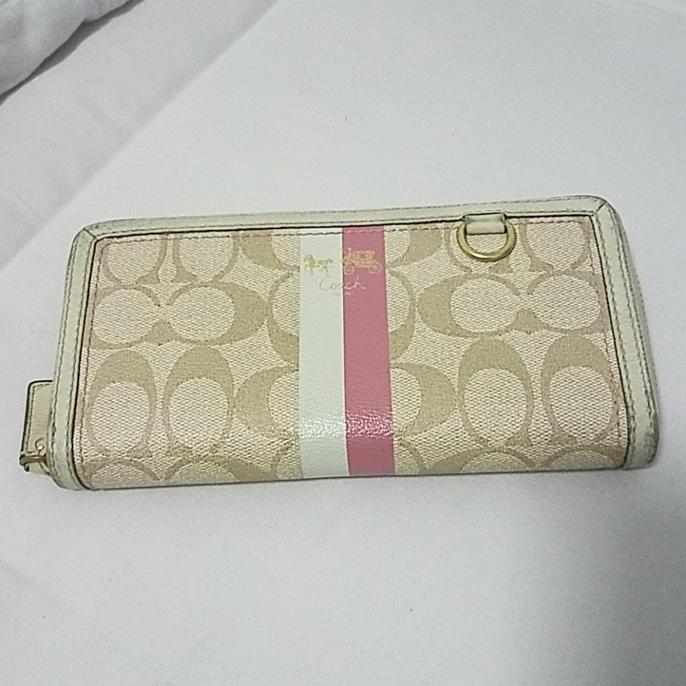 coach accordion signature long wallet